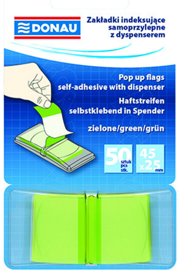 INDEX  MARQUE-PAGES  VERT TRANSPARENT 45X25