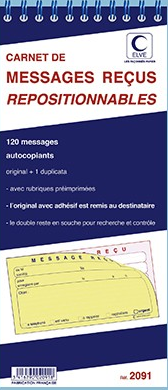 CARNET 120 MESSAGES RECUS REPOSITION