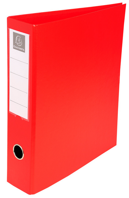 CLASSEUR REMBORDE PVC 4 ANNEAUX DOS 75MM ROUGE 51745E