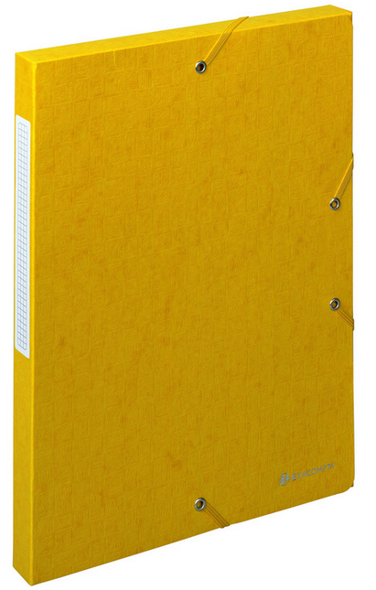 BOITE CLASSEMENT CARTE LUSTRÉE GAUFRÉE DOS 25 MM JAUNE