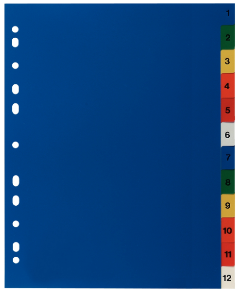 INTERCALAIRES POLYPRO A4+ NUMÉRIQUE 12 POSITIONS