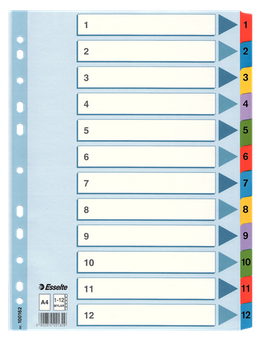 INTERCALAIRE ALAIRE MYLAR A4 NUMERIQUE 12 POSITIONS