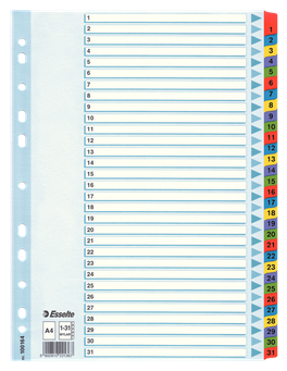 INTERCALAIRE MYLAR A4  NUMERIQUE 31 POSITIONS