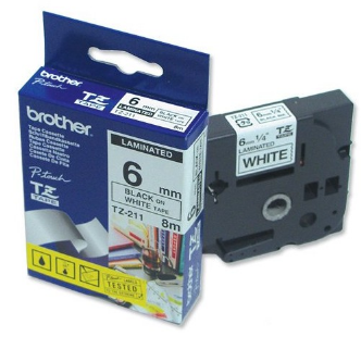 RUBAN BROTHER TZ211  6MM  NOIR/BLANC