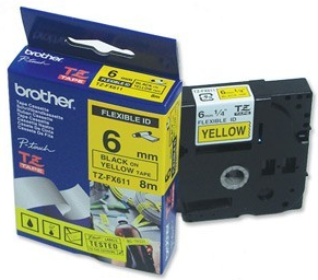 RUBAN BROTHER TZ611 6MM NOIR/JAUNE