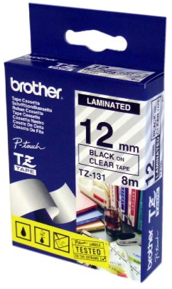 RUBAN BROTHER TZ131 12MM NOIR /TRANSPARENT