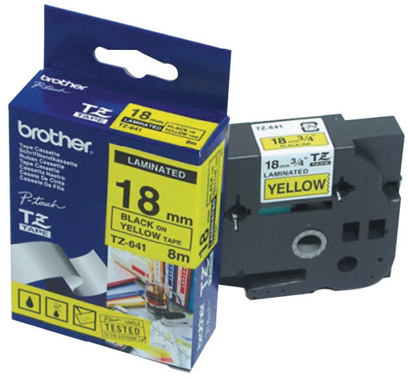 RUBAN BROTHER TZ641 18MM NOIR/JAUNE