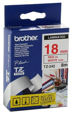 RUBAN BROTHER TZ242 18MM ROUGE/BLANC