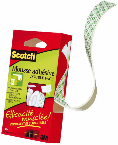 ADHESIF DOUBLE FACE SCOTCH MOUNT 19MMX1.5M