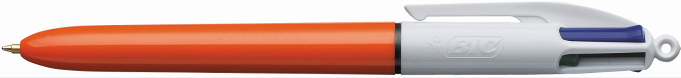 STYLO BIC 4 COULEURS FINE CORPS ORANGE -  - Boite de 12 (vous pouvez commander à l'unité)