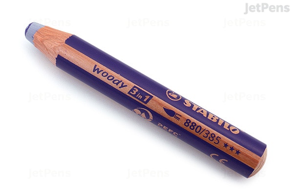 CRAYON DE COULEUR STABILO WOODY 3in1 - violet - (fonctionne sur tableau blanc)