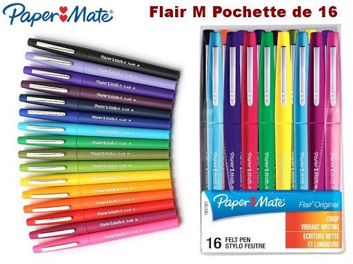 POCHETTES 16 FEUTRES NYLON FLAIR ASSORTIS