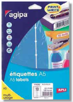 ETUI 120 ETIQUETTES ADHESIF 32X70 BLE