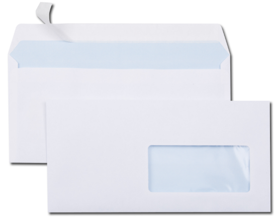 500 ENVELOPPES BLANCHE 80G 110X220 DL FEN45 AUTO ADHESIVES