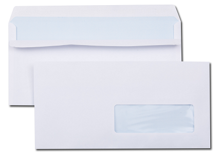 500 ENVELOPPES BLANC 80G 110X220 FEN 35X100 AUTOCOLLANTES