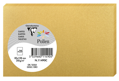 PAQUET 25 CARTES POLLEN 82X128 OR