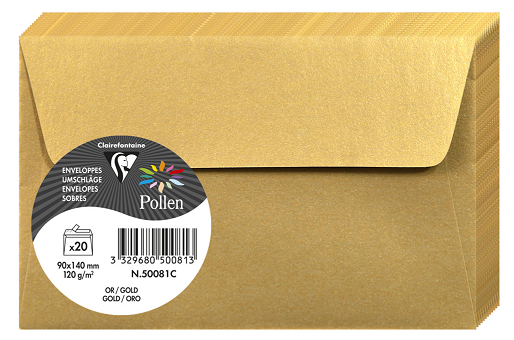 PAQUET 20 ENVELOPPES POLLEN. 90X140 OR