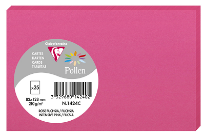 CARTE POLLEN. 82X128. ROSE FUCHSIA. PAQUET 25