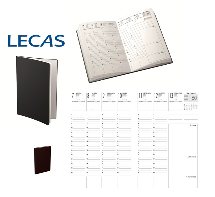Agenda LECAS Civil Classique Année 2024 Semainier Format 9x13 cm Couverture  Souple Amovible Noire : : Livres