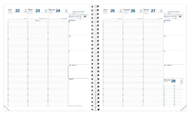 AGENDA PLANNING EUREQUART 24X30 CM ANNEE CIVILE