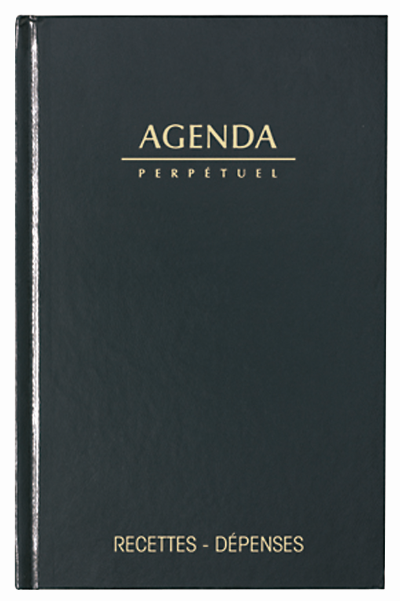 Agenda Carré recettes et dépenses - perpétuel - 1 jour par page - 13,5 x 21 cm - noir - Exacompta