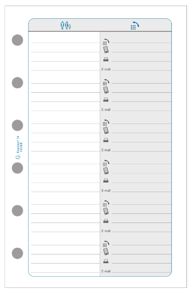 Exacompta Exatime 17 - Recharge pour organiseur - téléphone/adresses - 10,5 x 17,2 cm