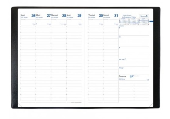 Recharge Agenda 2024 OBERTHUR Classique 30 - 21x29,7cm - 1 semaine sur 2  pages