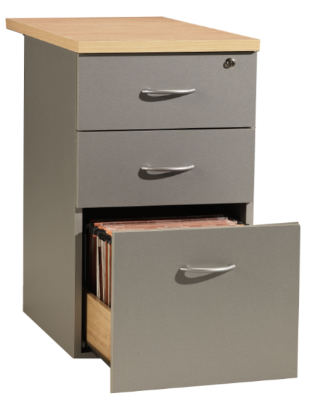 CAISSON HAUTEUR BUREAU 2 TIROIRS + DOS SUSPENDUS PROF 60