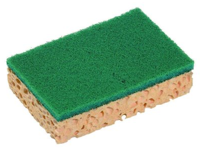 LOT 10 EPONGES ABRASIVES VERT SUR ÉPONGE 11 x 7 CM