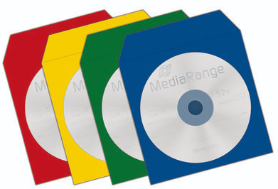 100 ENVELOPPES CD PAPIER AVEC FENETRE  4 COULEURS ASSORTIES