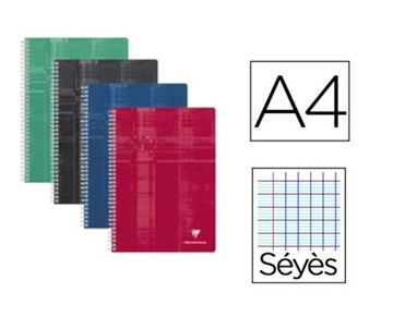 CAHIER SPIRALE - RELIURE INTEGRALE - A4 - 100P - SEYES - 90G