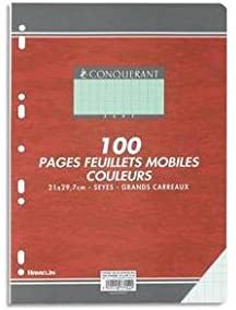 100 FEUILLETS MOBILES- FEUILLES SIMPLES A4 SEYES VERT 80G PERFOREES