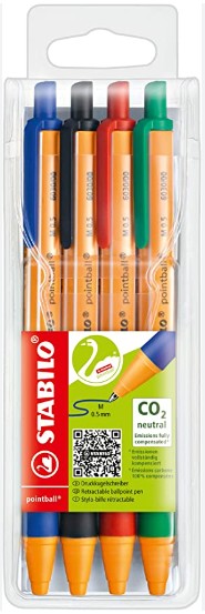 STABILO STYLO BILLE RETRACTABLE - POINTBALL 6030 - POINTE MOYENNE - ROUGE