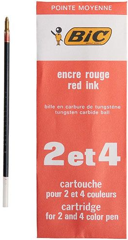 RECHARGE BIC 2&4 COULEURS M ROUGE