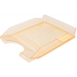 CORBEILLE COURRIER ORANGE TRANSPARENT