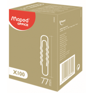 BOITE 100 ATTACHES-ONDULEES/TROMBONES 77MM
