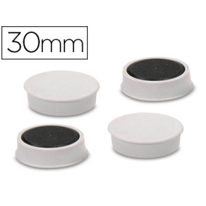 PAQUET 4 AIMANTS 30MM BLANC