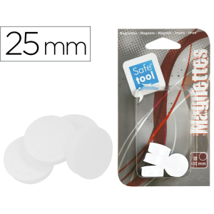 PAQUET 5 AIMANTS 25MM BLANC