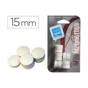 PAQUET 10 AIMANTS 15MM BLANC