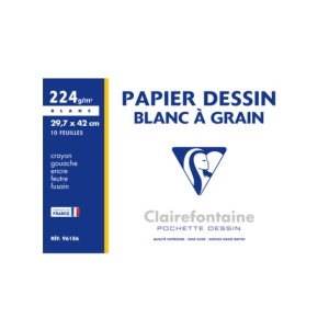 BLOC DESSIN CLAIREFONTAINE 224G 29,7 X42 CM 20 FEUILLES