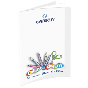 CAHIER DESSIN COUVERTURE POLYPRO 17X22 32P UNI
