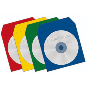 100 ENVELOPPES CD PAPIER AVEC FENETRE  4 COULEURS ASSORTIES