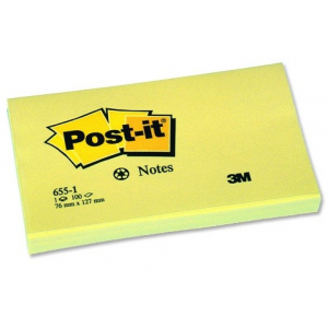 NOTES POST-IT 76X127MM 100 FEUILLES JAUN