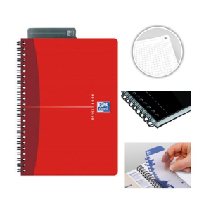 CAHIER RELIURE INTEGRALE A5 180 PAGES 90G Q5/5 ESSENTIALS ASSORTIS