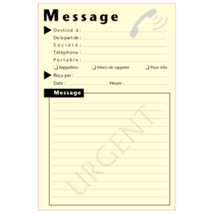 BLOC "POST IT" MESSAGE TÉLÉPHONIQUE 100X150 MM