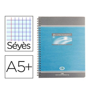 CAHIER SPIRALE - RELIURE INTEGRALE- 17X22 - 100PG - SEYES