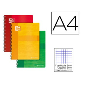 CAHIER SPIRALE - RELIURE INTEGRALE - A4 - 180P - Q5X5 - 90G