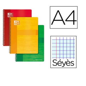 CAHIER SPIRALE - RELIURE INTEGRALE - A4 - 180P - SEYES - 90G