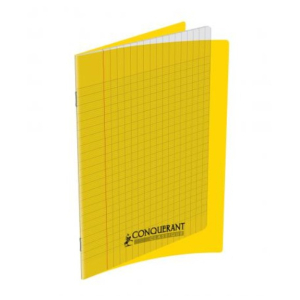 CAHIER PIQUE COUVERTURE POLYPRO 17X22 60P SEYES JAUNE