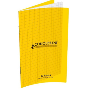 CAHIER PIQUE COUVERTURE POLYPRO 17X22 96P SEYES JAUNE